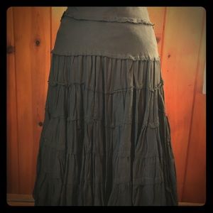 Black Rampage raw edge midi skirt. Size S.